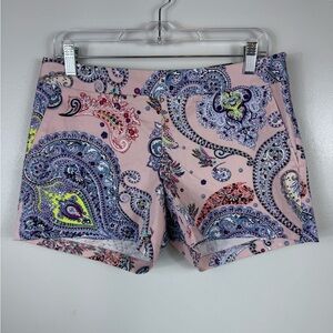 Express Floral Paisley Shorts Pink Blue Size 4 NWT Side Zip Pockets Summer Beach